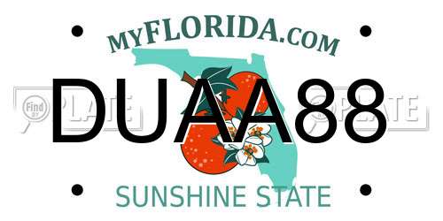 DUAA88 Florida License Plate