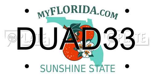 DUAD33 Florida License Plate