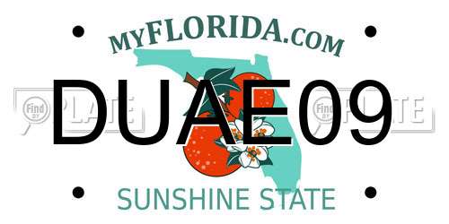 DUAE09 Florida License Plate