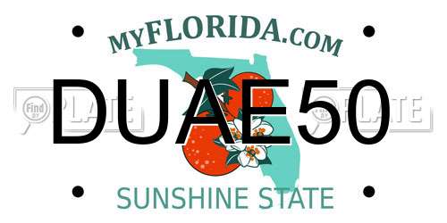 DUAE50 Florida License Plate