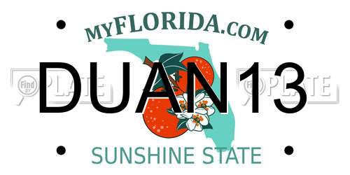 DUAN13 Florida License Plate