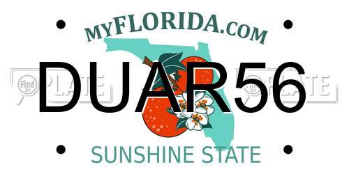 DUAR56 Florida License Plate