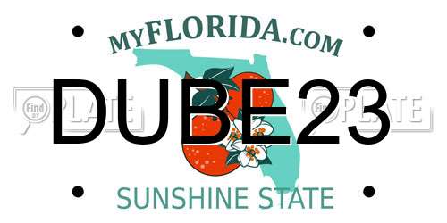 DUBE23 Florida License Plate