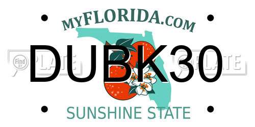 DUBK30 Florida License Plate