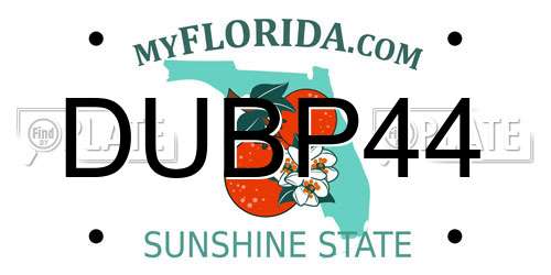 DUBP44 Florida License Plate