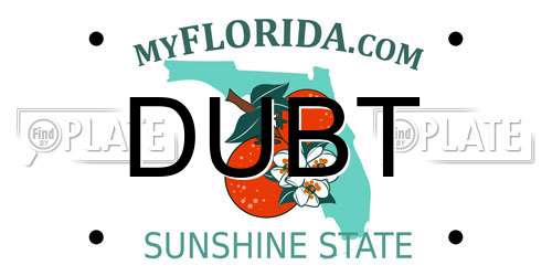 DUBT Florida License Plate