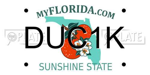 DUC1K Florida License Plate
