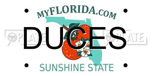 DUCES Florida License Plate