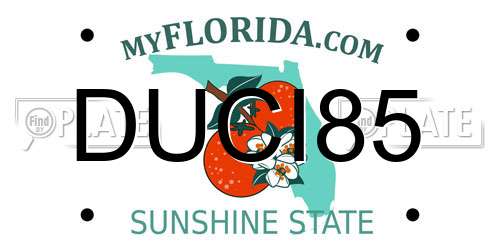 DUCI85 Florida License Plate
