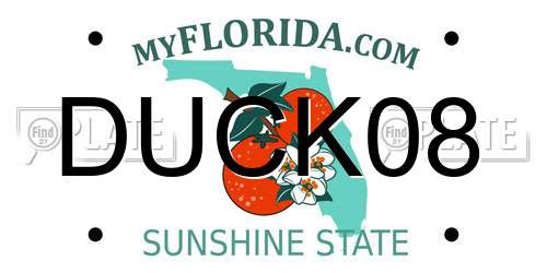 DUCK08 Florida License Plate