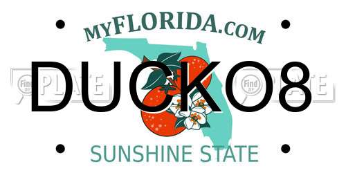 DUCKO8 Florida License Plate