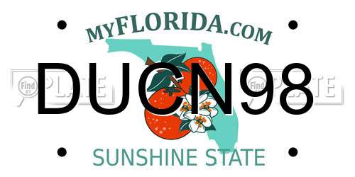 DUCN98 Florida License Plate