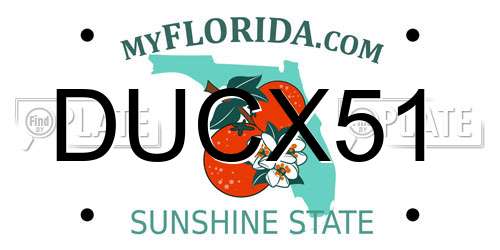 DUCX51 Florida License Plate
