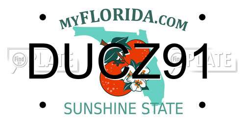 DUCZ91 Florida License Plate