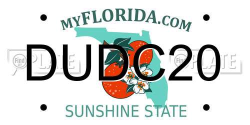 DUDC20 Florida License Plate
