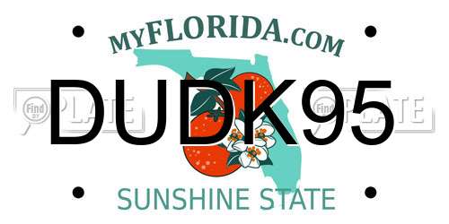 DUDK95 Florida License Plate