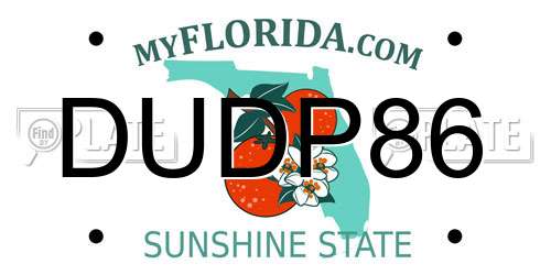 DUDP86 Florida License Plate
