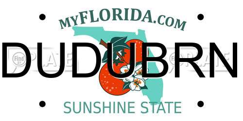 DUDUBRN Florida License Plate