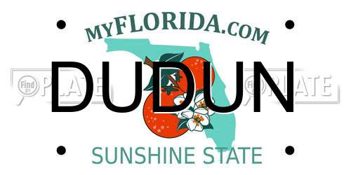 DUDUN Florida License Plate