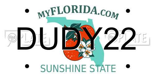 DUDY22 Florida License Plate
