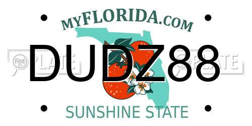 DUDZ88 Florida License Plate