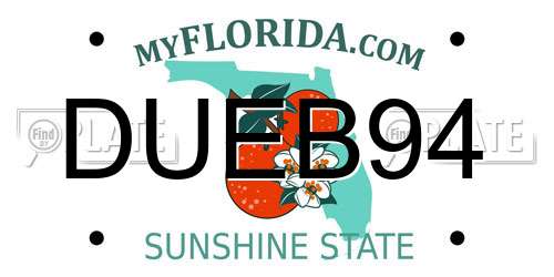 DUEB94 Florida License Plate