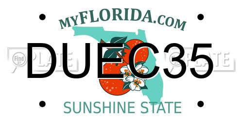 DUEC35 Florida License Plate