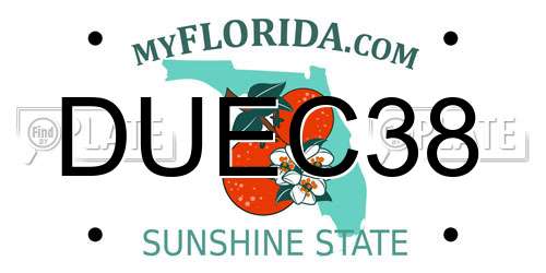 DUEC38 Florida License Plate