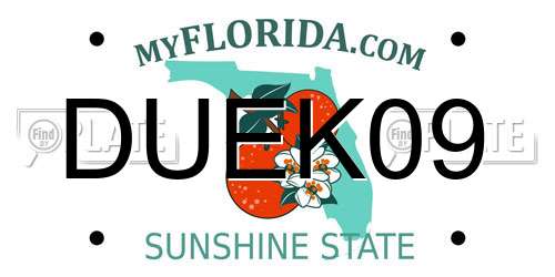 DUEK09 Florida License Plate