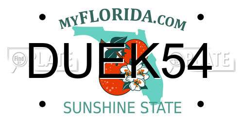 DUEK54 Florida License Plate