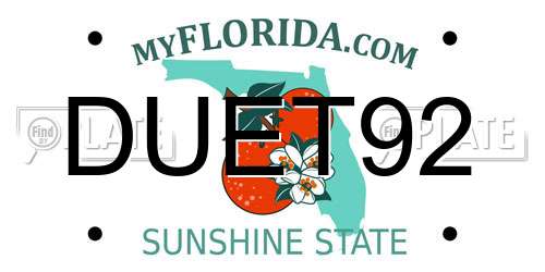 DUET92 Florida License Plate