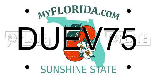 DUEV75 Florida License Plate