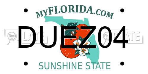 DUEZ04 Florida License Plate
