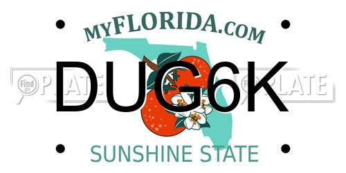 DUG6K Florida License Plate