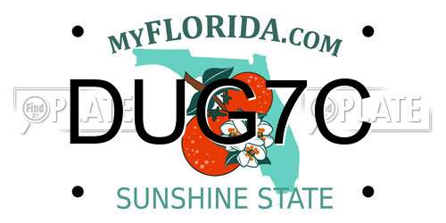 DUG7C Florida License Plate