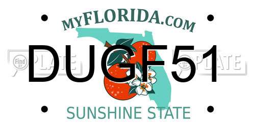 DUGF51 Florida License Plate