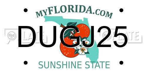DUGJ25 Florida License Plate
