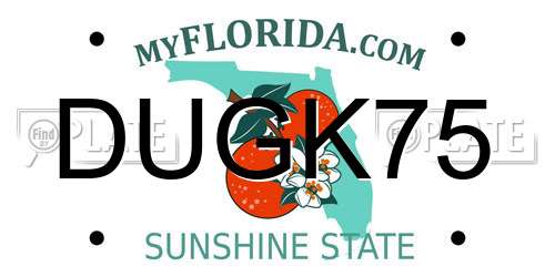 DUGK75 Florida License Plate