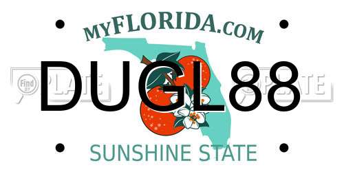 DUGL88 Florida License Plate
