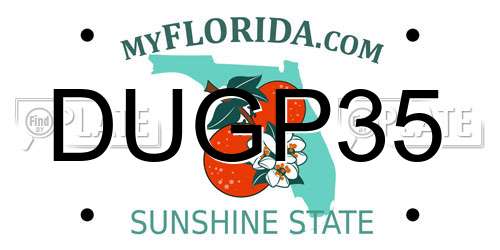 DUGP35 Florida License Plate