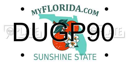 DUGP90 Florida License Plate