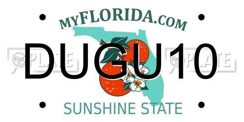 DUGU10 Florida License Plate