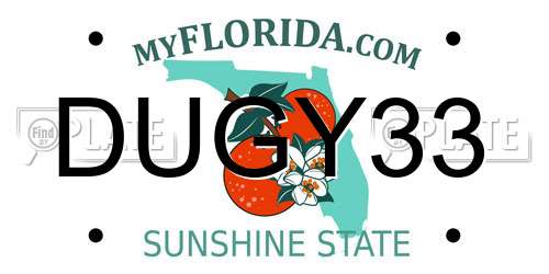 DUGY33 Florida License Plate