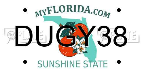 DUGY38 Florida License Plate