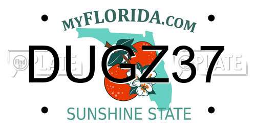 DUGZ37 Florida License Plate