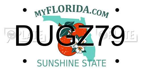 DUGZ79 Florida License Plate