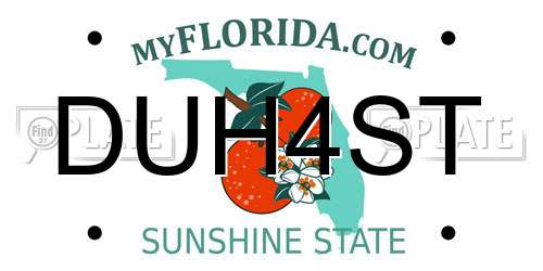 DUH4ST Florida License Plate