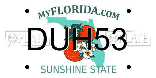 DUH53 Florida License Plate