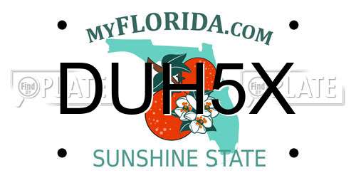 DUH5X Florida License Plate