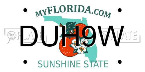 DUH9W Florida License Plate